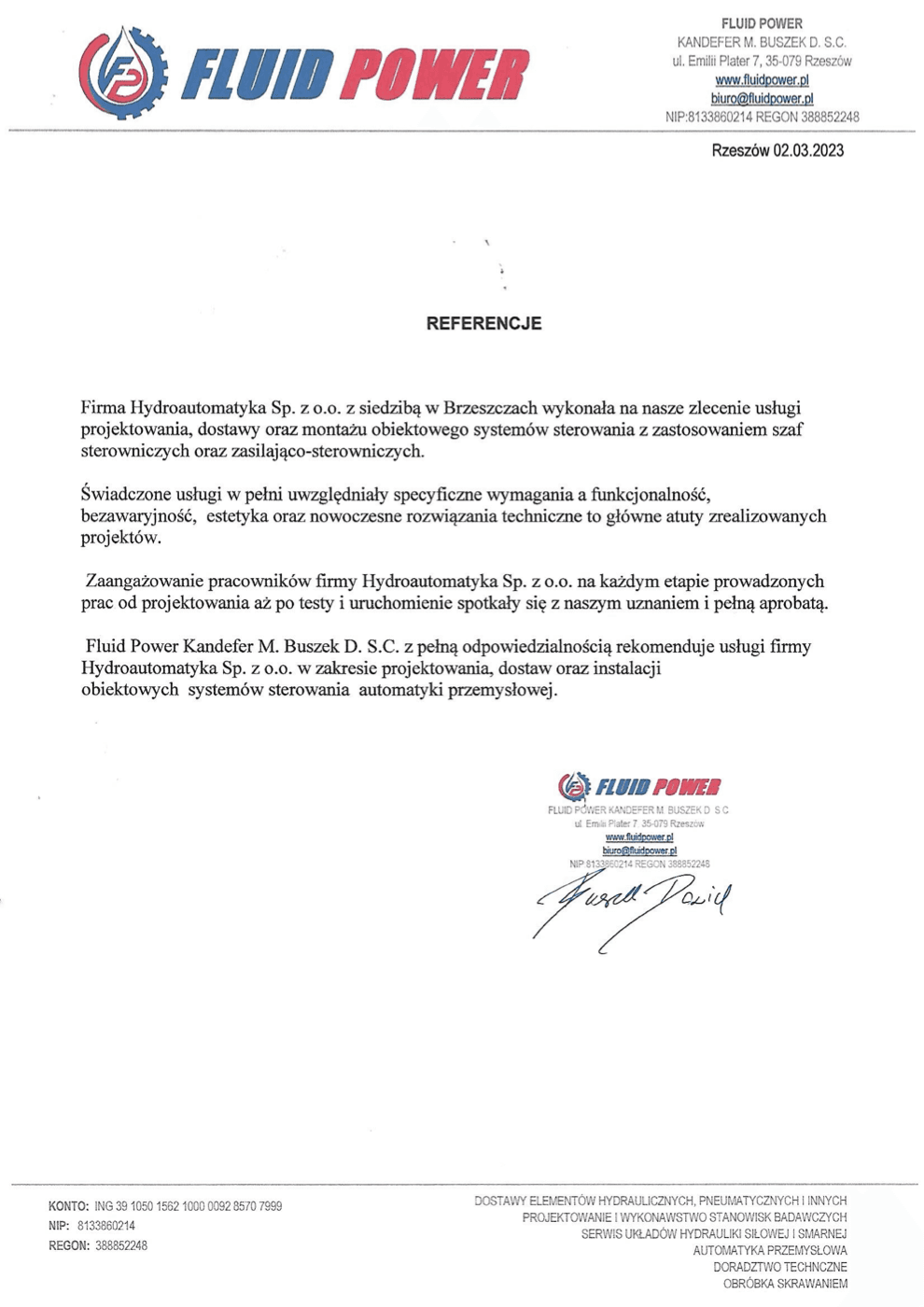 Vorschau Referenz: Fluid Power 2023 referencje