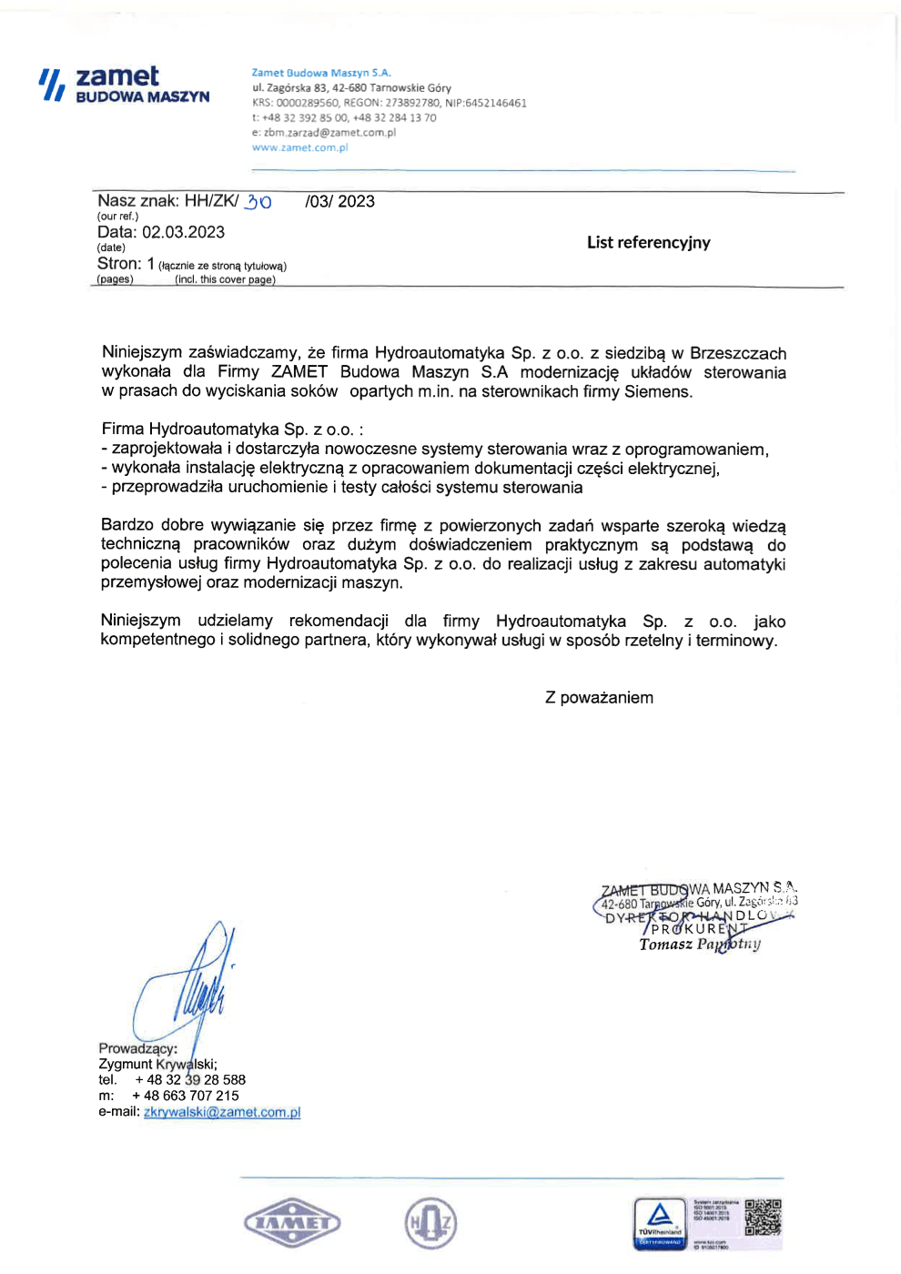 Vorschau Referenz: Zamet 2023 referencje